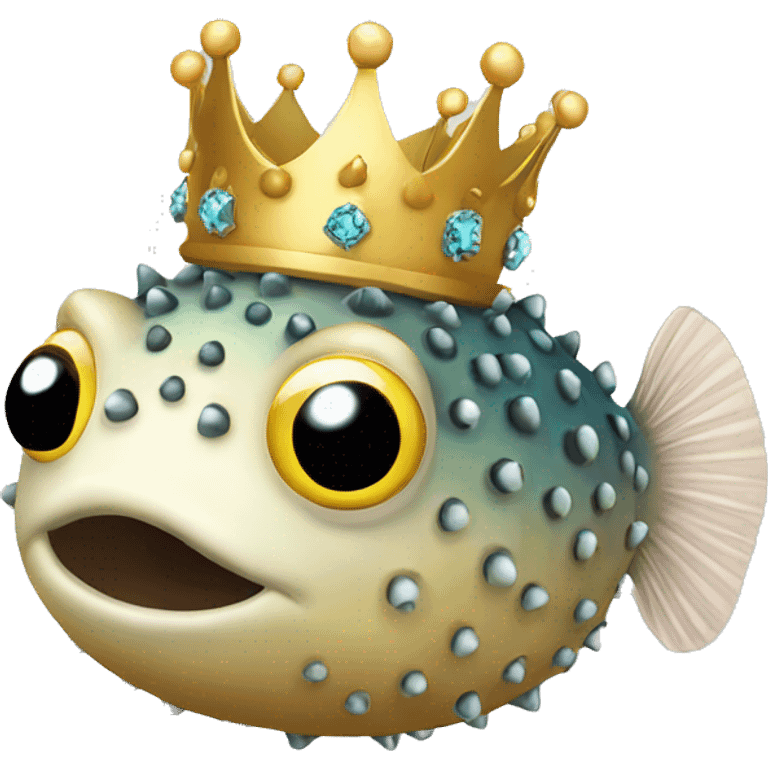 Princess Pufferfish with crown emoji