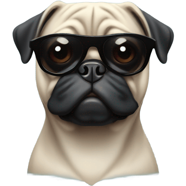 Black pug wearing sunglasses  emoji