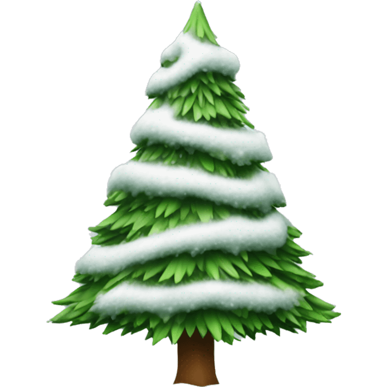 a Christmas tree covered with snow  emoji