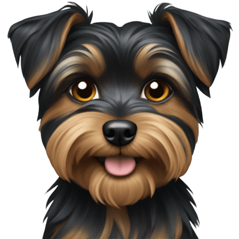 A mainly black dog Yorkshire-terrier/yorky mix emoji