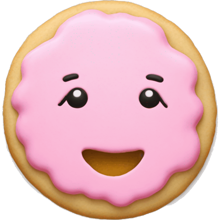 christmas sugar cookie with pastel pink frosting emoji