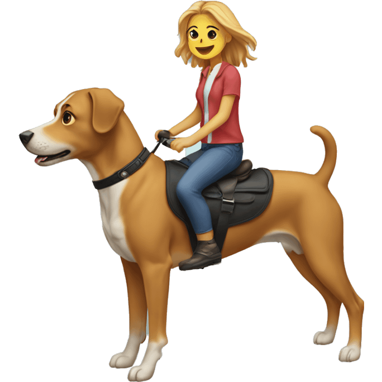 a girl riding a dog 🙋‍♀️🐕 emoji