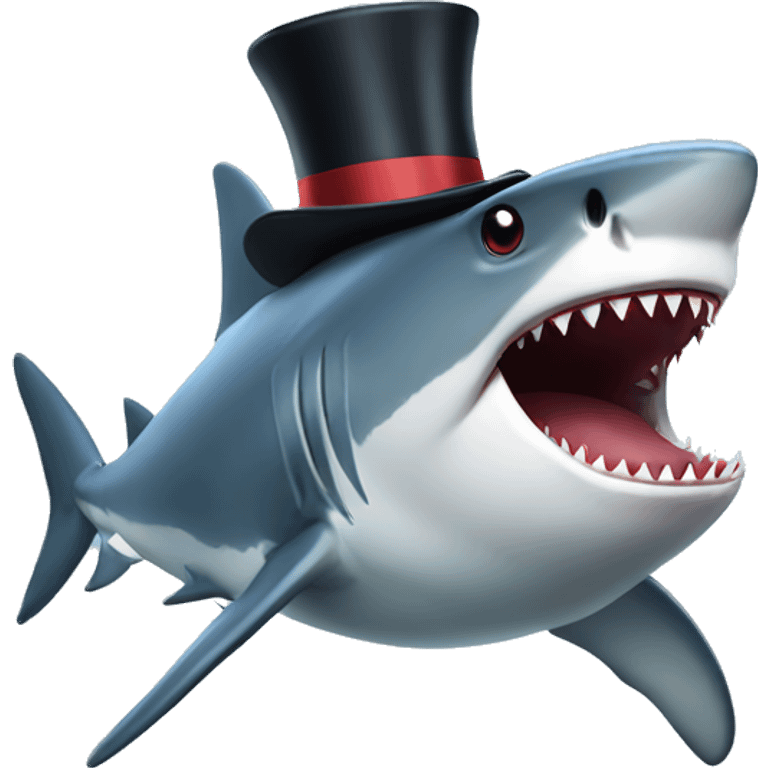 Shark with a top hat emoji