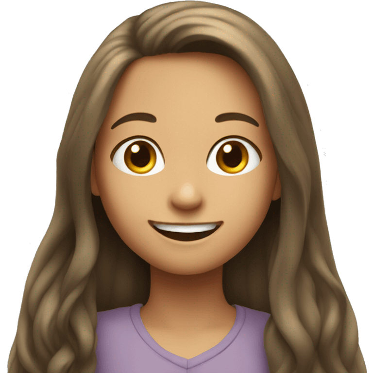 smiling girl with long hair emoji