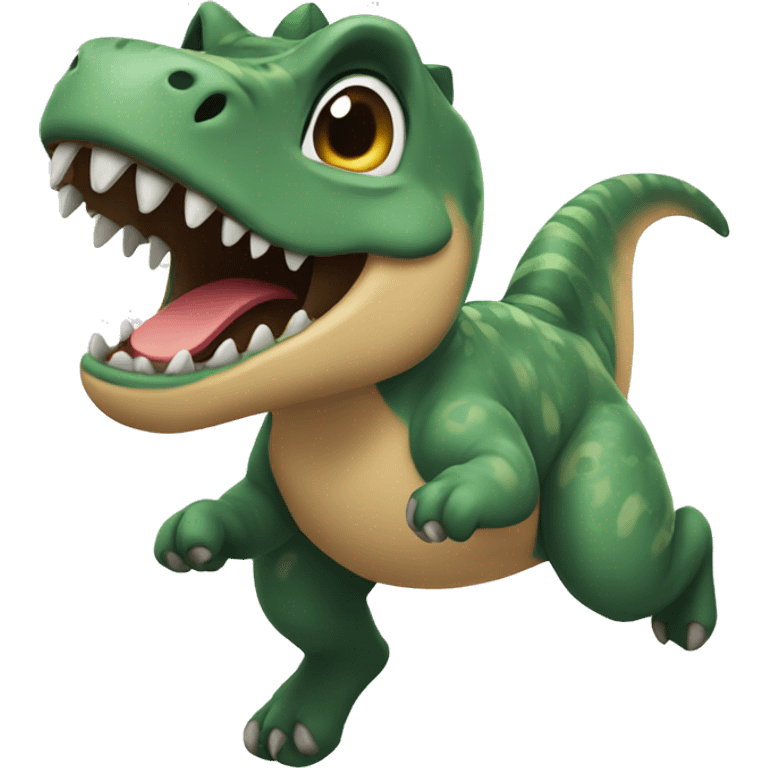 A dinasaur jumping cute emoji