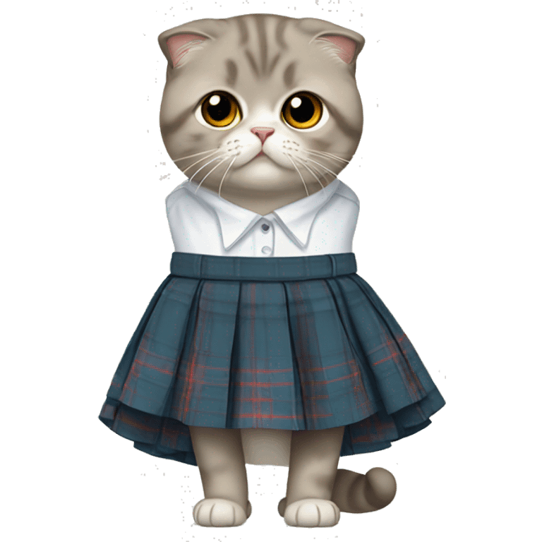 scottish fold wearing skirt emoji