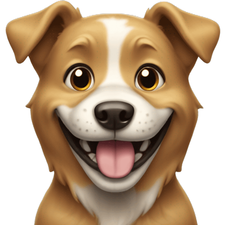 Dog with huge smile emoji