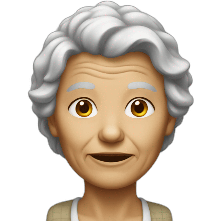 old woman with reiciding hair emoji