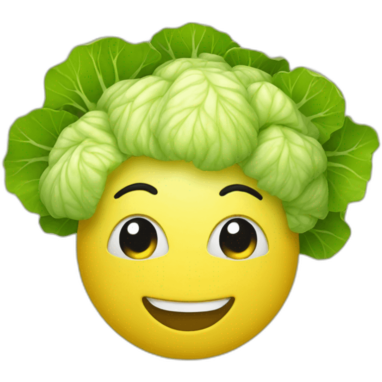 yellow smily with cabbage hair emoji