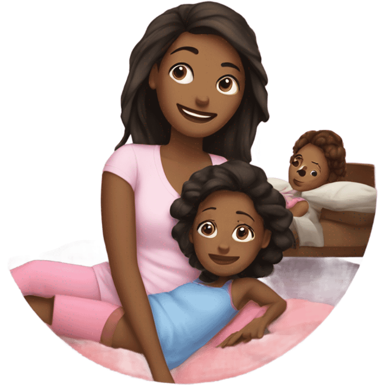 Mom daughter sleepover  emoji