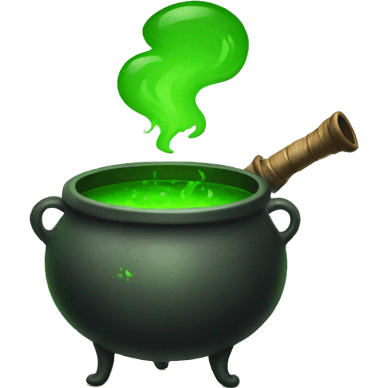 cauldron with green herbal potion emoji