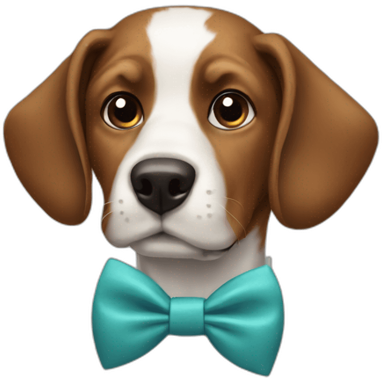 Dog wearing bow tie emoji