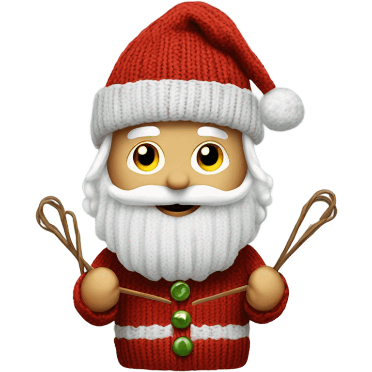 Santa Claus knitting emoji