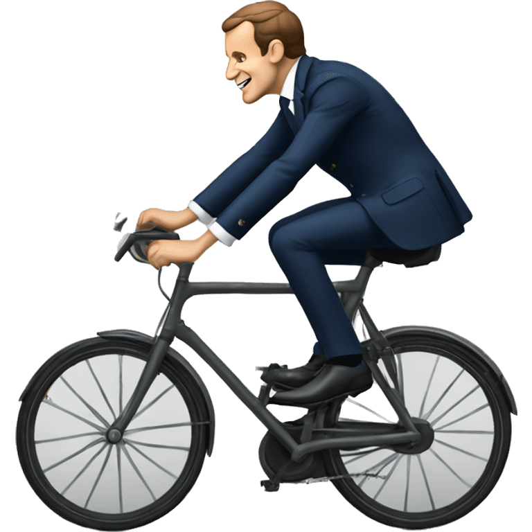 Macron sur un velo emoji