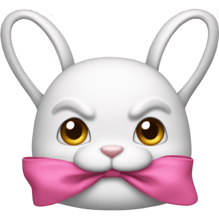 angry bunny pink bow emoji