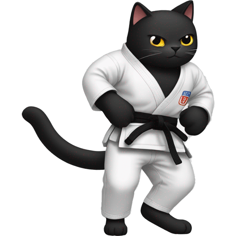 Black cat Black belt jiu-jitsu  emoji