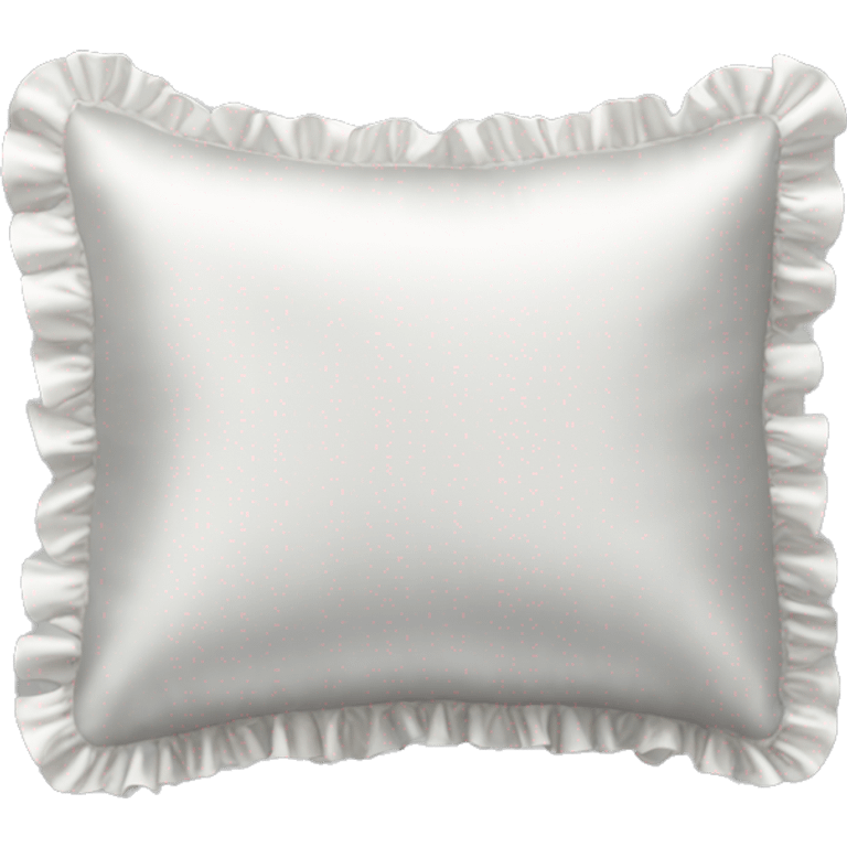 white silk pillow with ruffles emoji