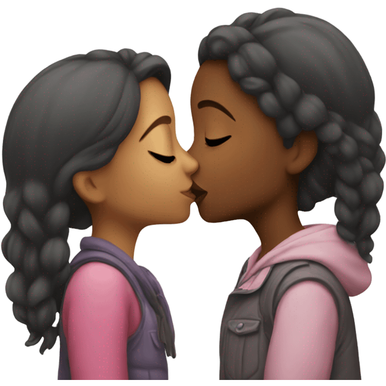 girl kissing girl emoji