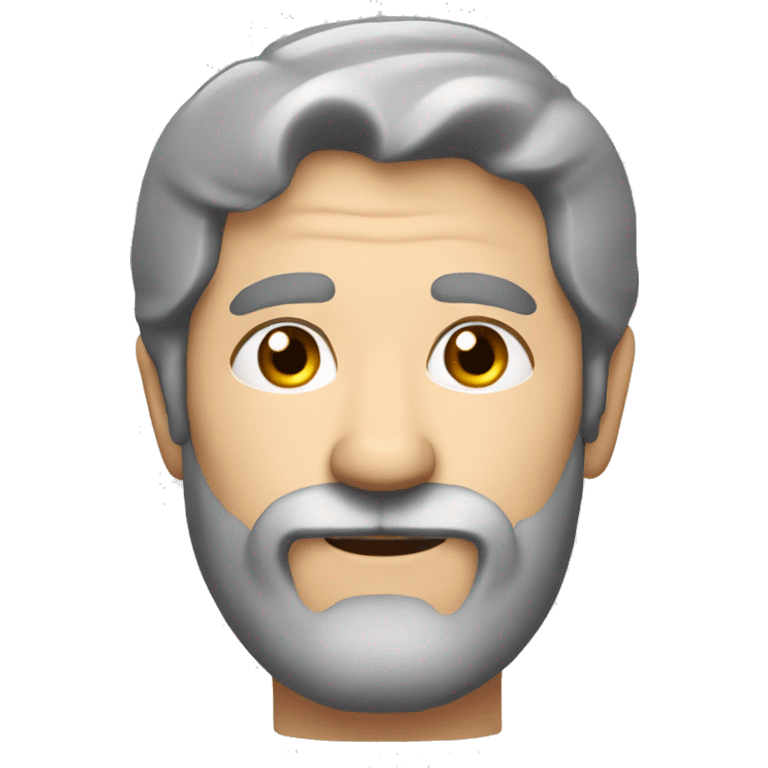 middle age man, with dark grey hair, with a dark grey circle beard emoji