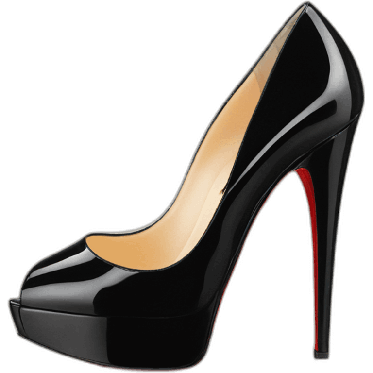 One WEDGE heel LOUBOUTIN black leather PATENT emoji