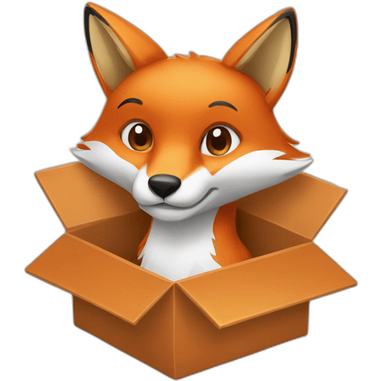 fox in cartoon box emoji