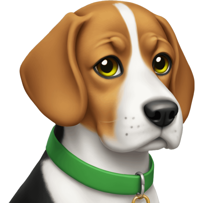 Beagle with green collar emoji