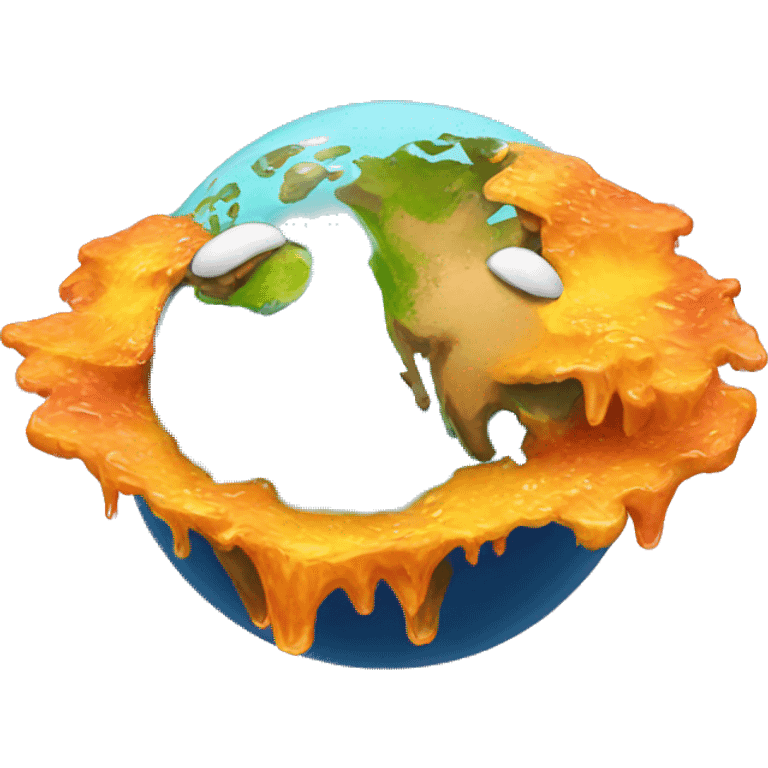 planet earth melting like the melting face emoji emoji