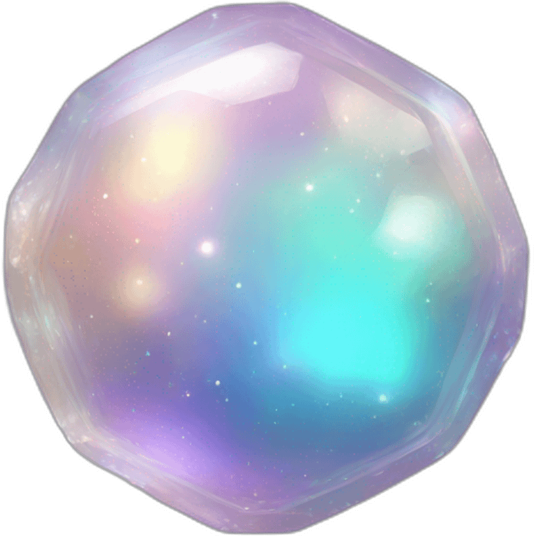 Sparkly glossy Pastel whitish iridescent glass nebula glass crystal emoji