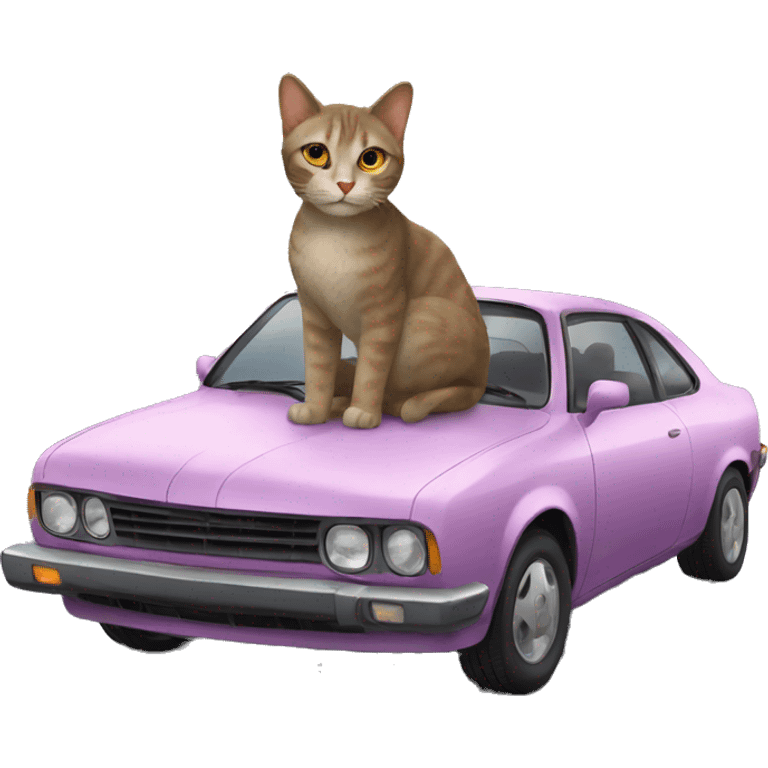 Cat on the car emoji