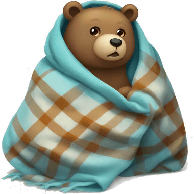 bear cozy in blanket emoji