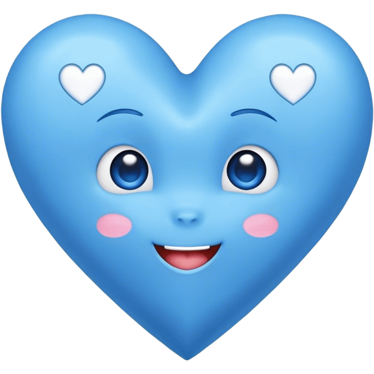 Blue heart with Hi Cutie! in the middle  emoji