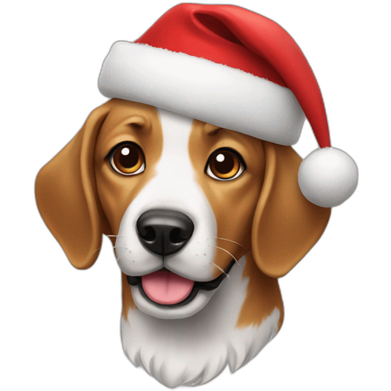 dog with christmas hat emoji