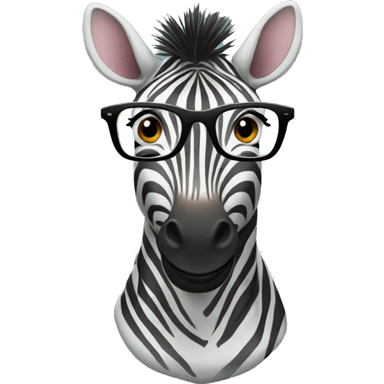 zebra wearing glasses emoji