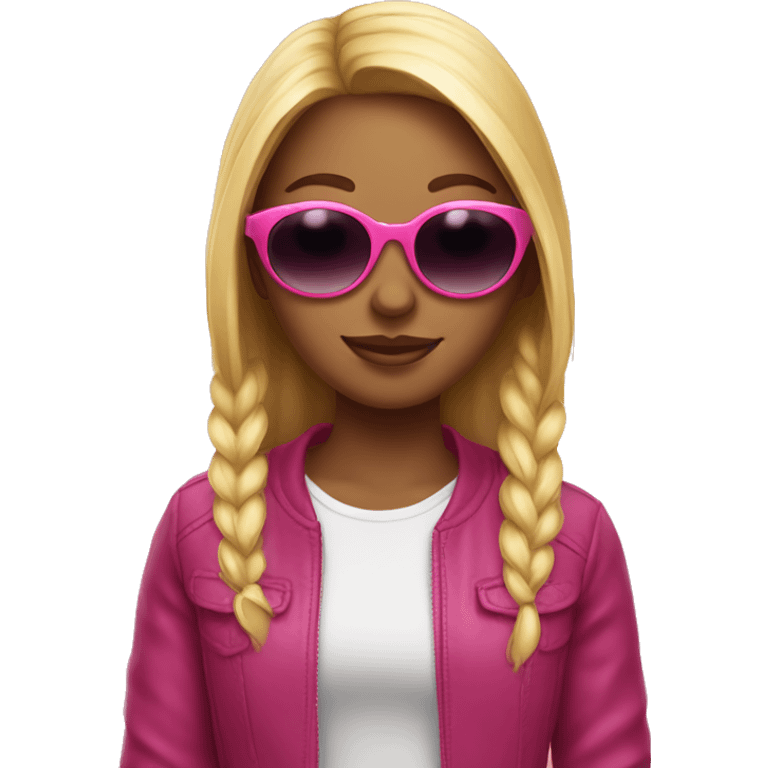 pretty girl and pink sunglasses  emoji