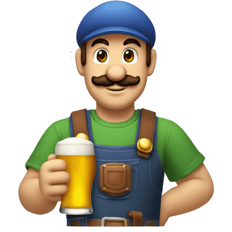 mario qui boit de la bière emoji