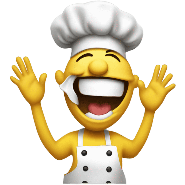 Yellow emotion emoji with chef’s kisses emoji