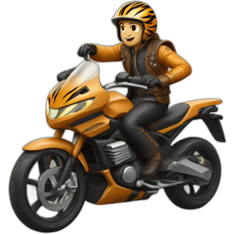 Tiger rider human emoji