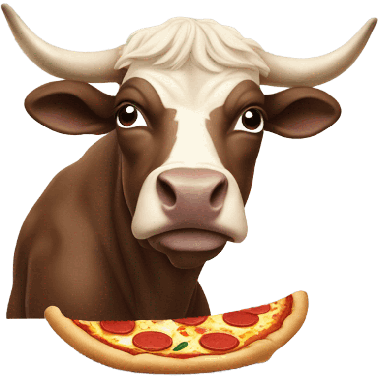 Taurus bull eating pizza emoji