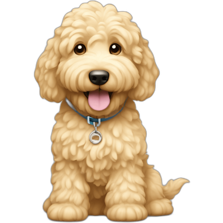 Golden doodle (light cream colored) with more of a waving coat emoji