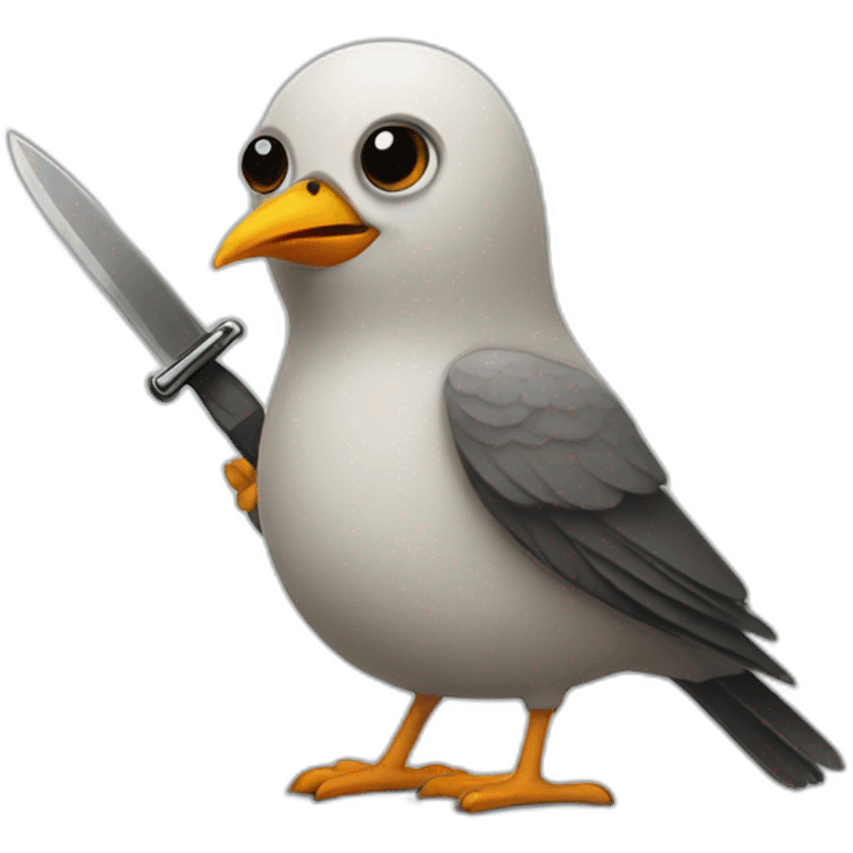 Bird with knife emoji