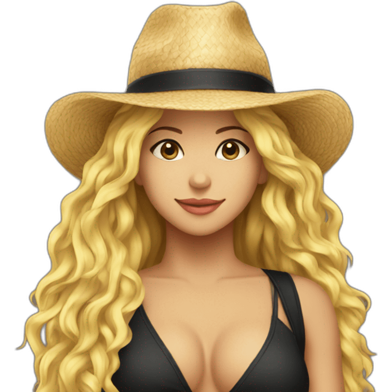 Shakira with hat one piece emoji