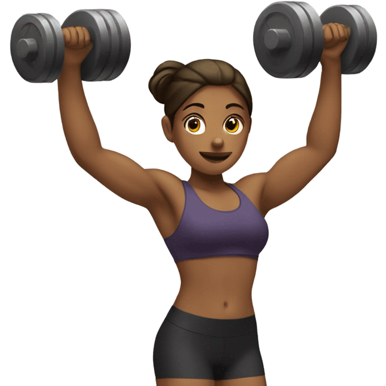 girl lifting weights emoji