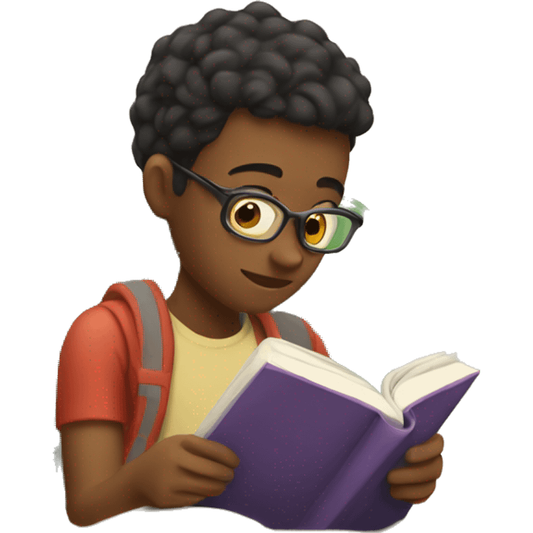 teenager reading a book emoji