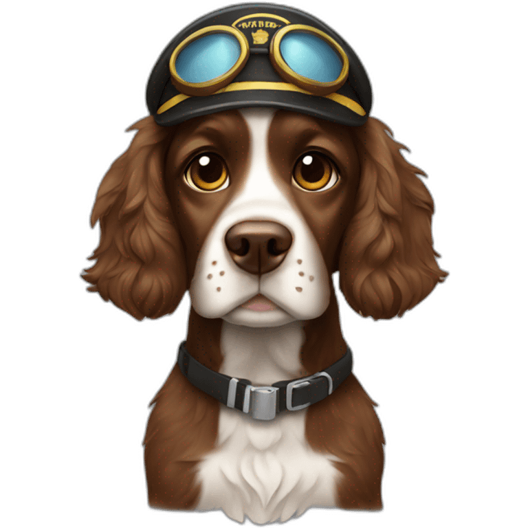 brown spaniel dressed as pilot emoji