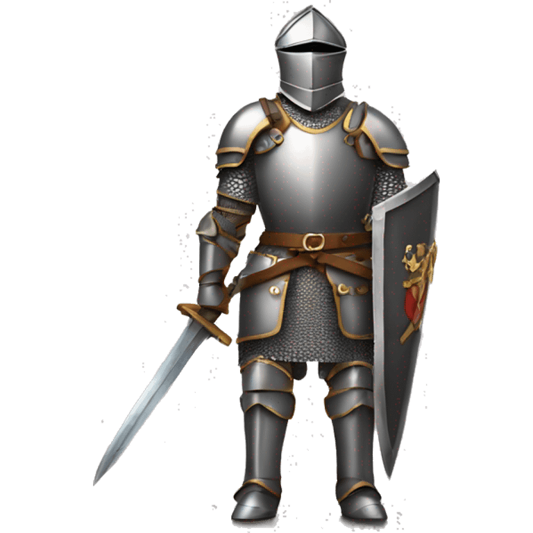 Full armored knight with sword by side emoji