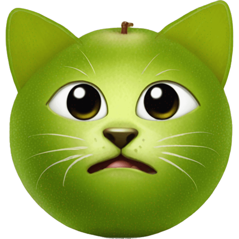 Cat made of kiwi fruit emoji