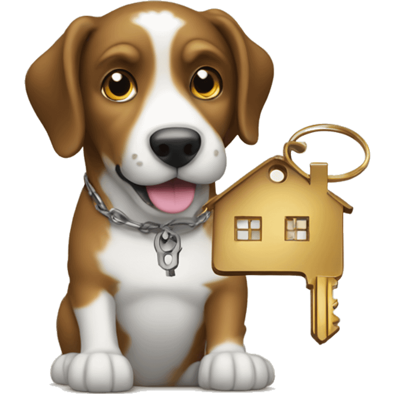 dog holding a key for homeowner emoji