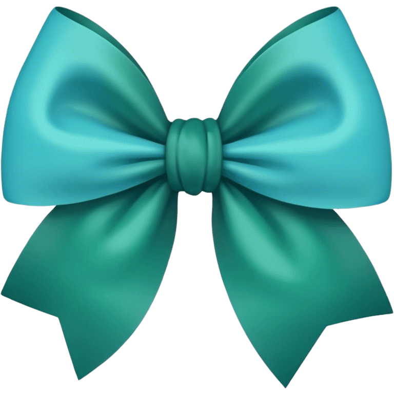 Bow in light blue and dark green colors emoji