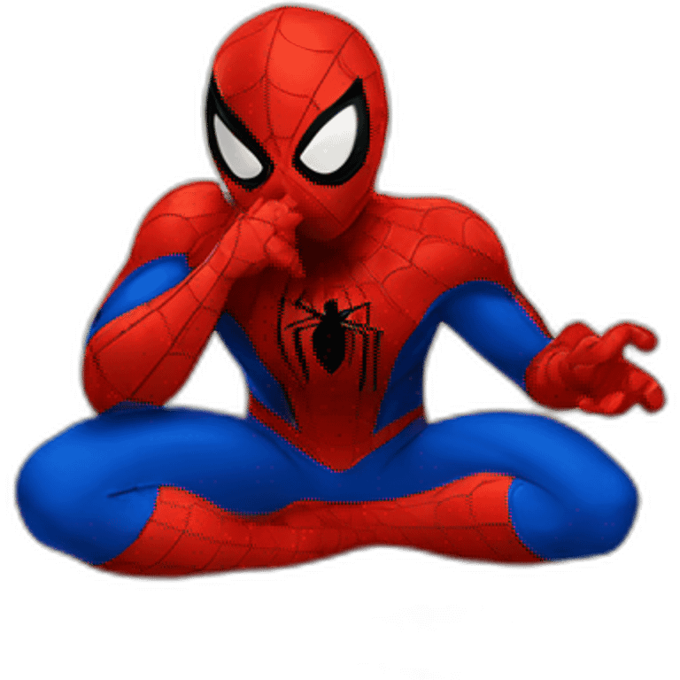 spiderman eating chinese emoji