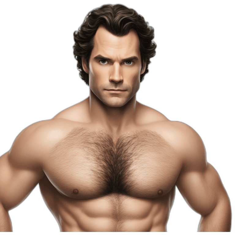 Henry Cavil hairy whole body men's health cover emoji